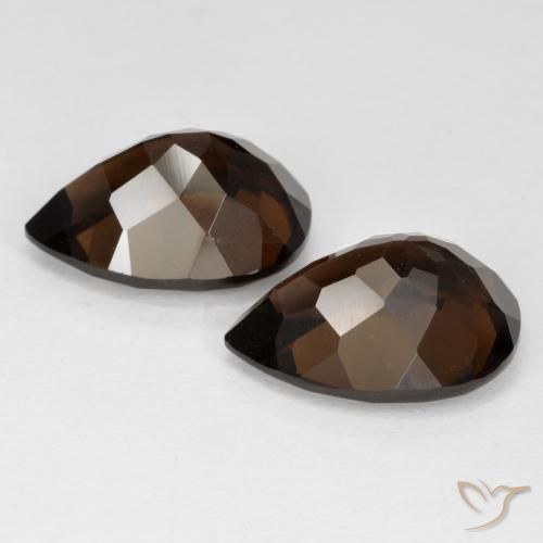 Smoky Quartz Gemstones in 14.9 x 11 mm Size for Sale, Smoky Quartz Stones in Medium Brown Color