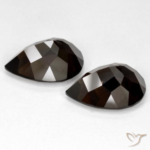 Smoky Quartz Gemstones in 15.2 x 11.1 mm Size for Sale, Smoky Quartz Stones in Deep Chocolate Brown Color
