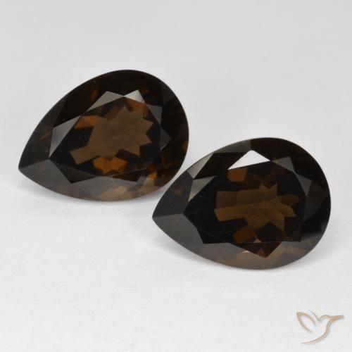 12.92 ct Pear Cut Smoky Quartz, 15.1 x 11.1 mm From Brazil, Photo A