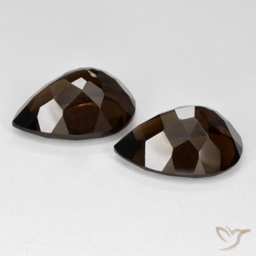 Smoky Quartz Gemstones in 15.1 x 11.1 mm Size for Sale, Smoky Quartz Stones in Umber Brown Color