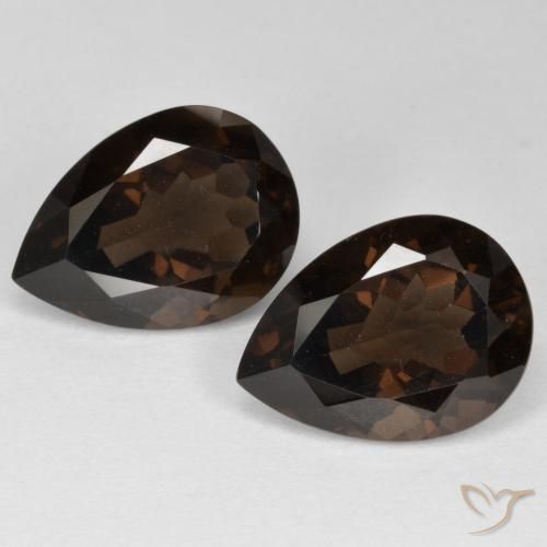 12.40ctw Natural Umber Brown Smoky Quartz, Pear Shape, VVS-VS