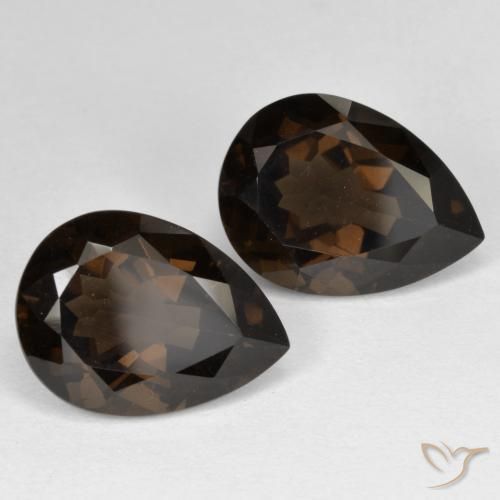 12.40 ctw Brown Smoky Quartz Stones, Natural Smoky Quartz in Pear Facet Shape for Sale