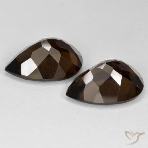 Smoky Quartz Gemstones in 15 x 11 mm Size for Sale, Smoky Quartz Stones in Umber Brown Color