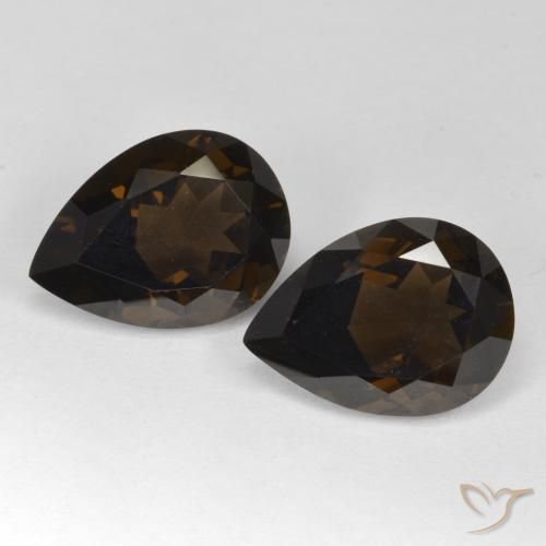 12.6 ct Pear Cut Smoky Quartz, 15.1 x 11 mm From Brazil, Photo A