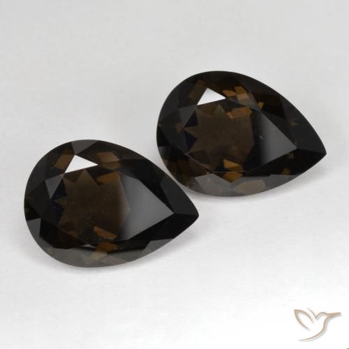 12.60 ctw Brown Smoky Quartz Stones, Natural Smoky Quartz in Pear Facet Shape for Sale