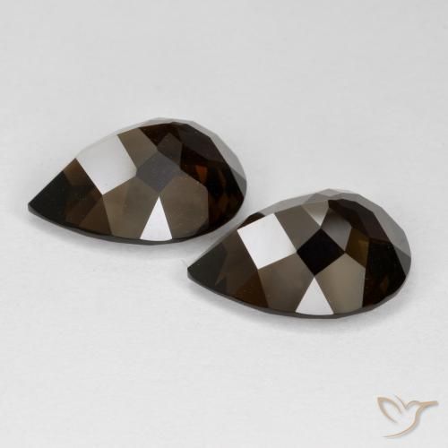 Smoky Quartz Gemstones in 15.1 x 11 mm Size for Sale, Smoky Quartz Stones in Deep Chocolate Brown Color
