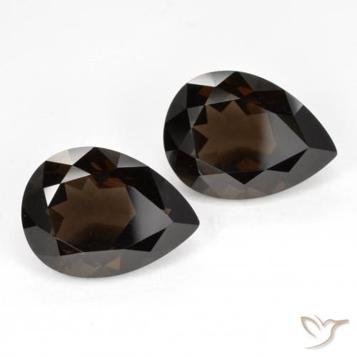 13.10ctw Natural Dark Brown Smoky Quartz, Pear Shape, VVS