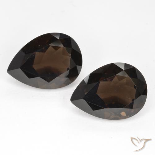 13.10 ctw Brown Smoky Quartz Stones, Natural Smoky Quartz in Pear Facet Shape for Sale