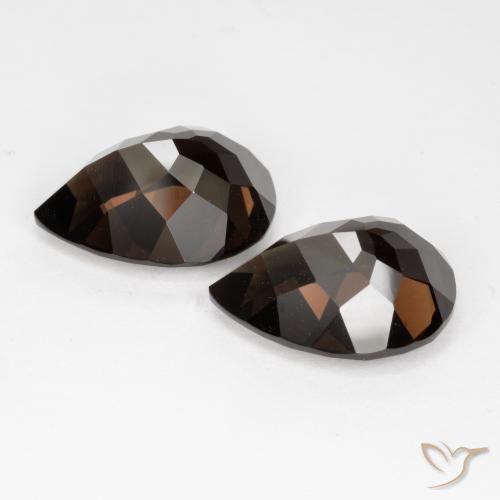Smoky Quartz Gemstones in 15.2 x 11.1 mm Size for Sale, Smoky Quartz Stones in Dark Brown Color