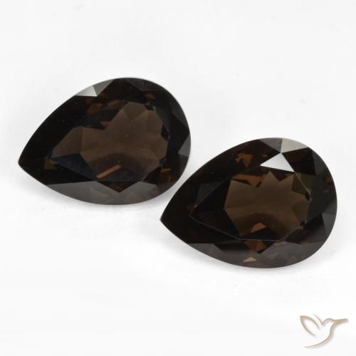 12.94 ct Pear Cut Smoky Quartz, 15.2 x 10.9 mm From Brazil, Photo A