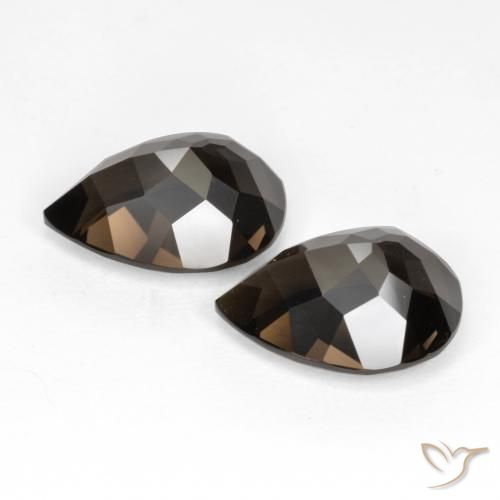 Smoky Quartz Gemstones in 15.2 x 10.9 mm Size for Sale, Smoky Quartz Stones in Dark Brown Color