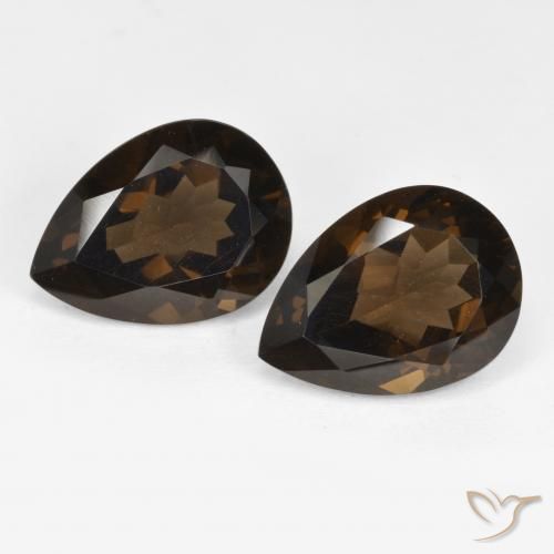 12,79 ct Rauchquarz im Birnenschliff, 14,9 x 11 mm aus Brasilien, Photo A