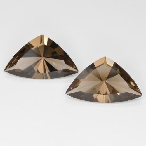 Marrón medio Cuarzo Ahumado Gema - 3.9ct Corte Cóncavo Trillón (ID: 572971)