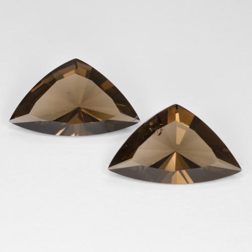 Warm Brown Дымчатый Кварц Камень - 4.1ct Огранка Триллион Вогнутая (ID: 572976)