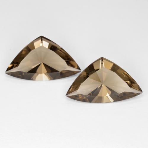 Marrón claro medio Cuarzo Ahumado Gema - 3.7ct Corte Cóncavo Trillón (ID: 572977)