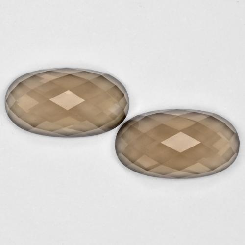 Wood Brown Smoky Quartz Gem - 6.2ct Oval Rose-Cut (ID: 573222)