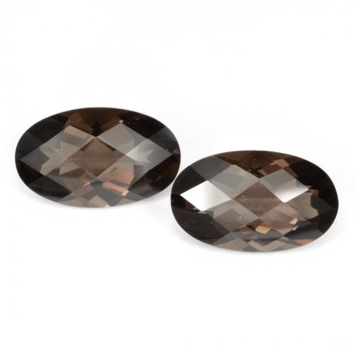 Umber Brown Дымчатый Кварц Камень - 3.1ct Овал Шахматный (ID: 573228)