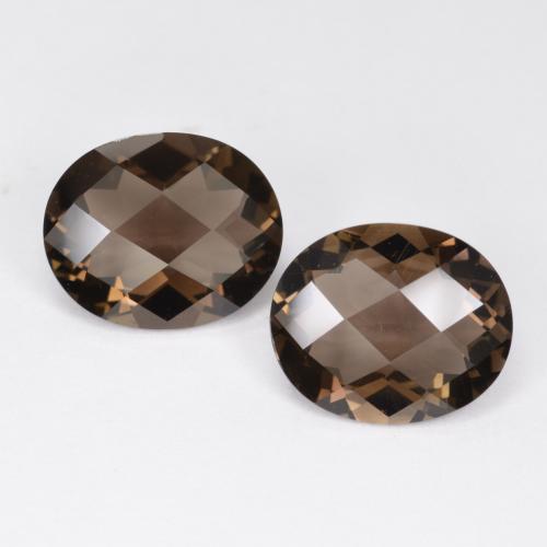 Medium Brown Rauchquarz Edelstein - 3.8ct Oval Schachbrett (ID: 573415)