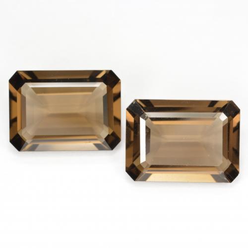 Warmes Braun Rauchquarz Edelstein - 5.4ct Oktagon facettiert (ID: 573650)