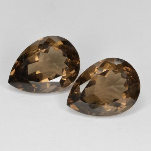 Hickory Brown Smoky Quartz Gem - 6.6ct Pear Facet (ID: 577044)