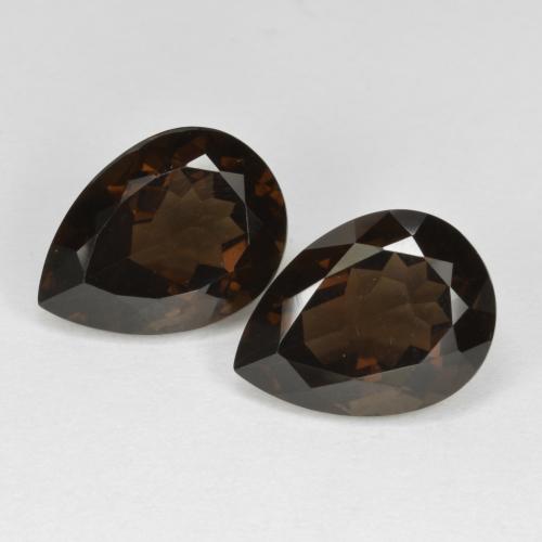 Hickory Brown Smoky Quartz Gem - 6.7ct Pear Facet (ID: 577046)