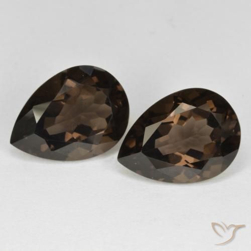 12.32 ct Pear Cut Smoky Quartz, 15.1 x 11 mm From Brazil, Photo A
