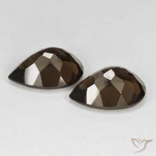 Smoky Quartz Gemstones in 15.1 x 11 mm Size for Sale, Smoky Quartz Stones in Chocolate Brown Color
