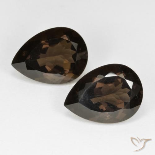 13.07 ct Pear Cut Smoky Quartz, 15.1 x 11 mm From Brazil, Photo A