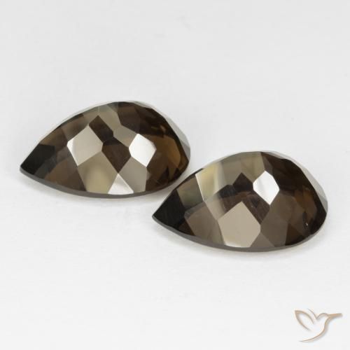 Smoky Quartz Gemstones in 15.1 x 11 mm Size for Sale, Smoky Quartz Stones in Chocolate Brown Color