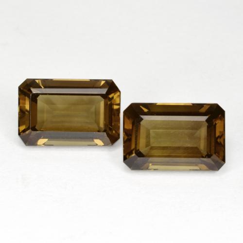 Темно-коричневый Дымчатый Кварц Камень - 4.6ct Восьмиугольная ступенчатая огранка (ID: 577811)