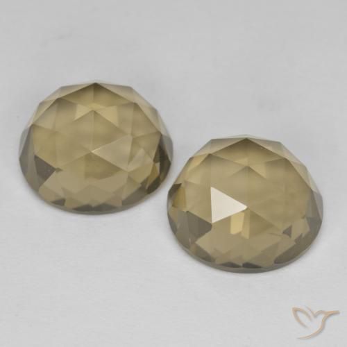 9.77 ctw Brown Smoky Quartz Stones, Natural Smoky Quartz in Oval Rose-Cut Shape for Sale