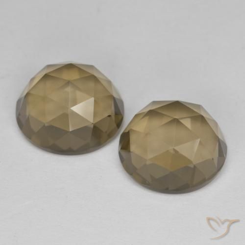 9.43 ct Oval Rose Cut Smoky Quartz, 10.9 x 10.1 mm From Brazil, Photo A