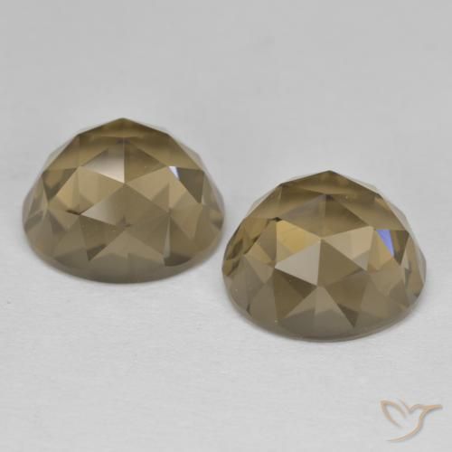 Smoky Quartz Gemstones in 10.9 x 10.1 mm Size for Sale, Smoky Quartz Stones in Medium-Light Brown Color