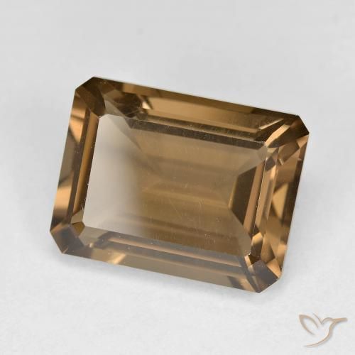 6.11 ct Brown Smoky Quartz Stone, Natural Smoky Quartz in Octagon Step Cut Shape for Sale
