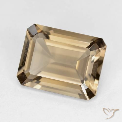 5.56 ct Brown Smoky Quartz Stone, Natural Smoky Quartz in Octagon Step Cut Shape for Sale