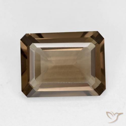 5.53ct Natural Light Brown Smoky Quartz, Emerald Cut, VVS-VS