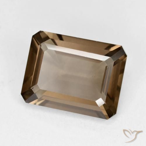 5.53 ct Brown Smoky Quartz Stone, Natural Smoky Quartz in Octagon Step Cut Shape for Sale