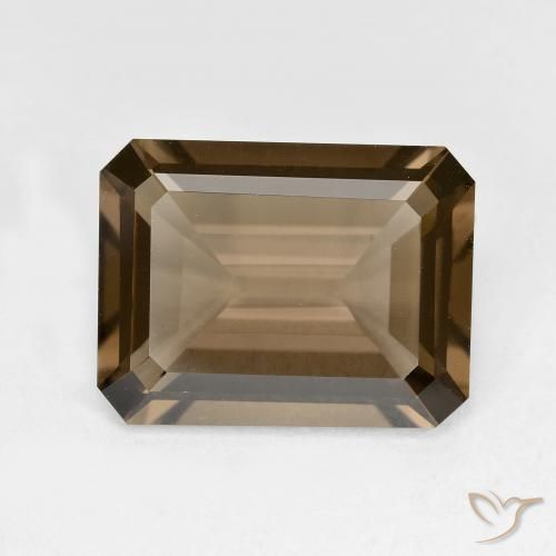 5.33ct Natural Light Mocha Smoky Quartz, Emerald Cut, VVS-VS
