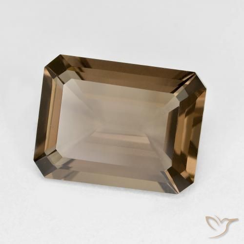 5.33 ct Brown Smoky Quartz Stone, Natural Smoky Quartz in Octagon Step Cut Shape for Sale