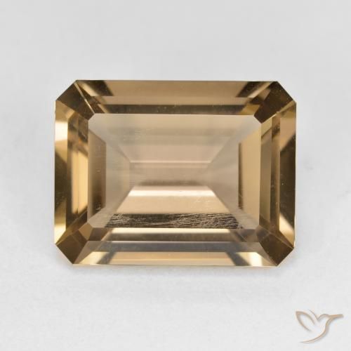 5.33ct Natural Light Mocha Smoky Quartz, Emerald Cut, VVS-VS