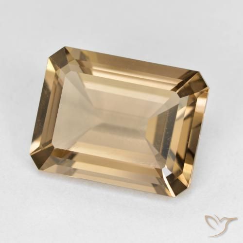 5.33 ct Brown Smoky Quartz Stone, Natural Smoky Quartz in Octagon Step Cut Shape for Sale