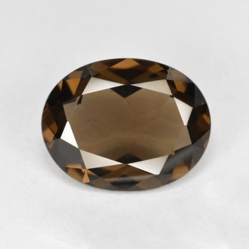 Medium Brown Дымчатый Кварц Камень - 3.2ct Фасетный Овал (ID: 582501)