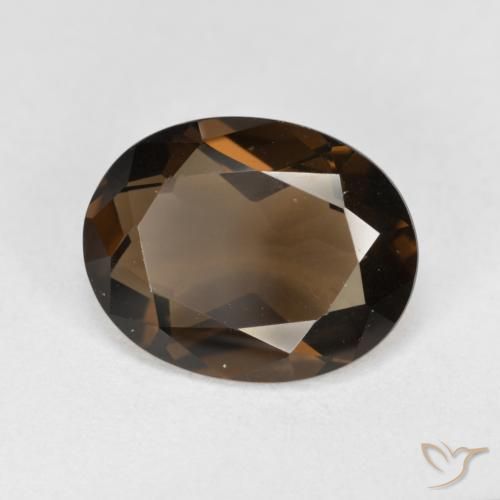 3.16 ct Brown Smoky Quartz Stone, Natural Smoky Quartz in Oval Facet Shape for Sale