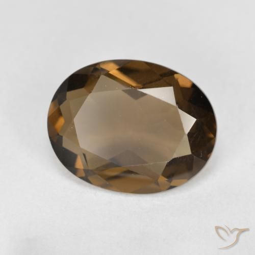 3.08 ct Brown Smoky Quartz Stone, Natural Smoky Quartz in Oval Facet Shape for Sale
