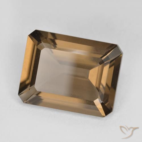 5.32 ct Brown Smoky Quartz Stone, Natural Smoky Quartz in Octagon Step Cut Shape for Sale