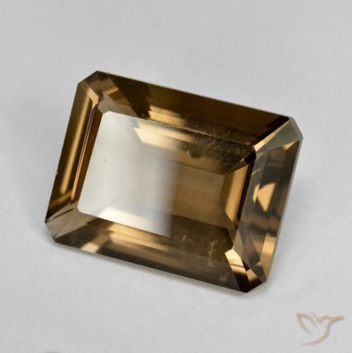 5.22 ct Brown Smoky Quartz Stone, Natural Smoky Quartz in Octagon Step Cut Shape for Sale