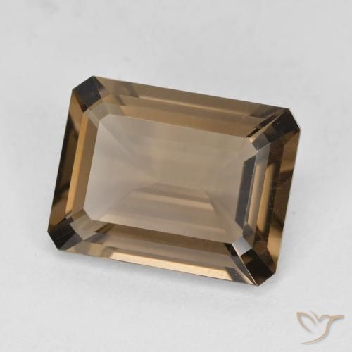 5.27 ct Brown Smoky Quartz Stone, Natural Smoky Quartz in Octagon Step Cut Shape for Sale