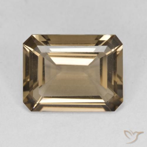 5.23ct Natural Light Mocha Smoky Quartz, Emerald Cut, VVS-VS
