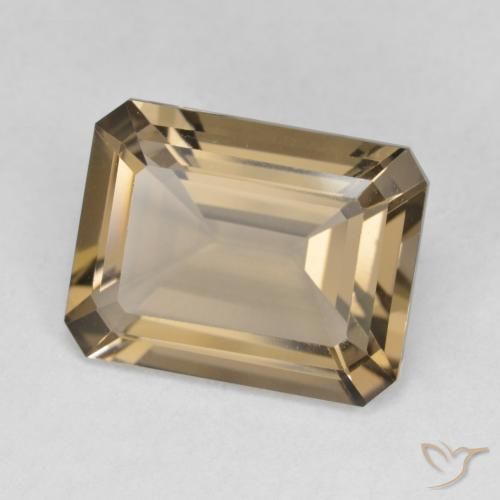 5.23 ct Brown Smoky Quartz Stone, Natural Smoky Quartz in Octagon Step Cut Shape for Sale
