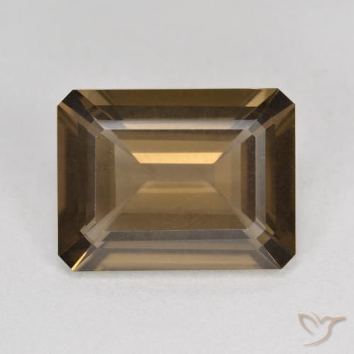 5.38ct Natural Warm Brown Smoky Quartz, Emerald Cut, VVS-VS